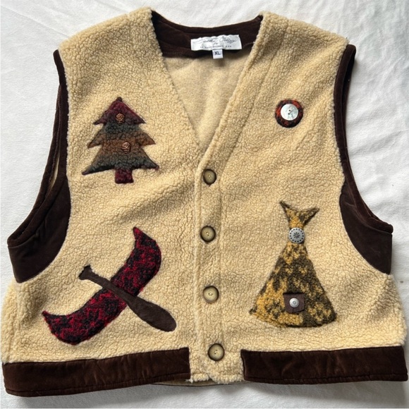 Tasha Polizzi Jackets & Blazers - Tasha Polizzi Fleece Vest with Nature Patches XL